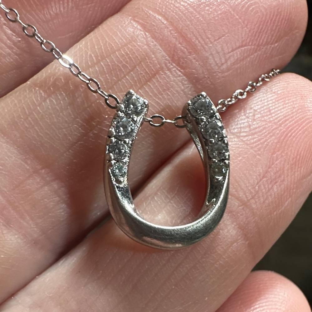 Sparkling Horseshoe Pendant Necklace